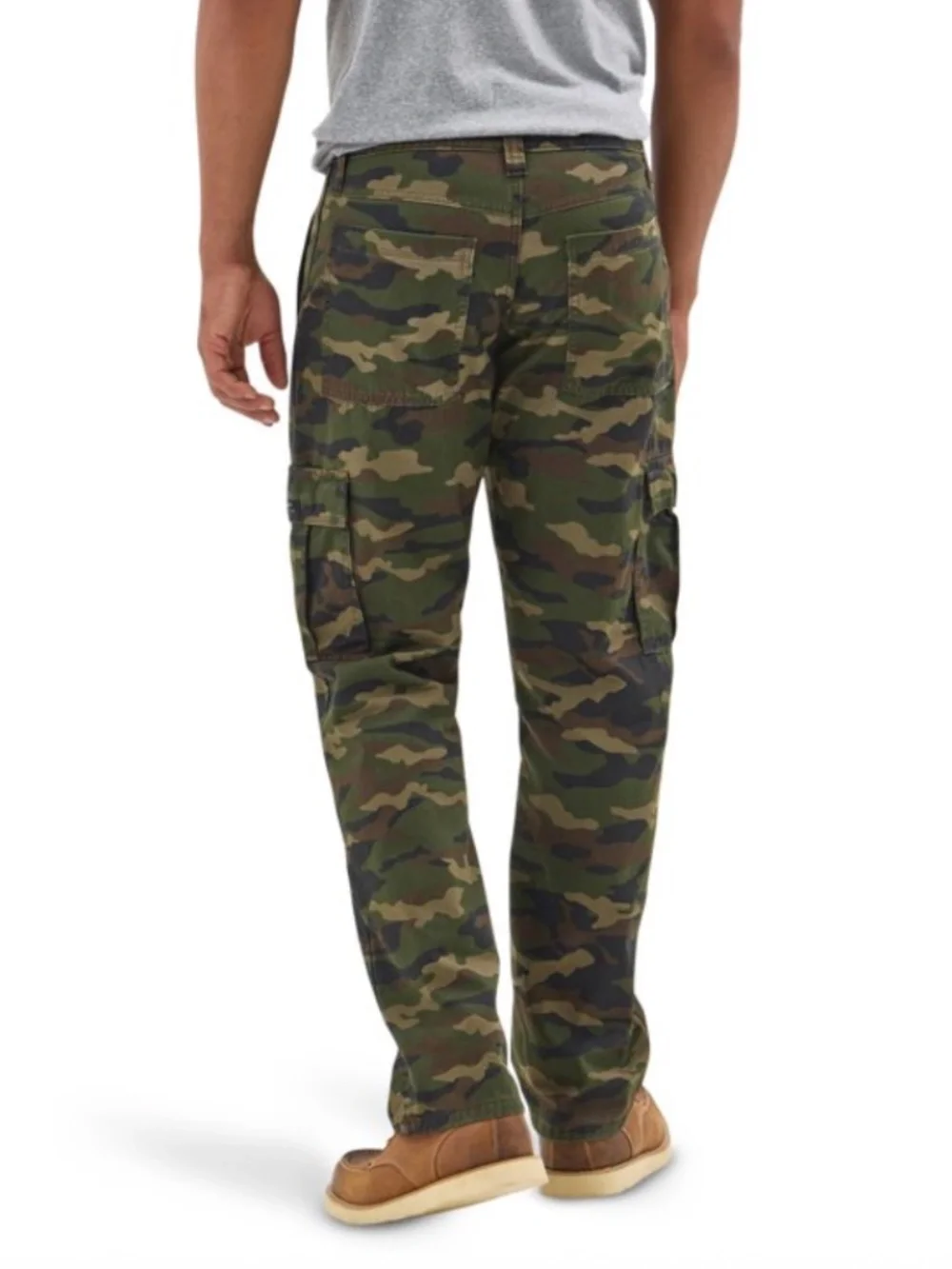 Wrangler Relaxed Fit Fleece Lined Men's Green Camouflage Cargo Pants